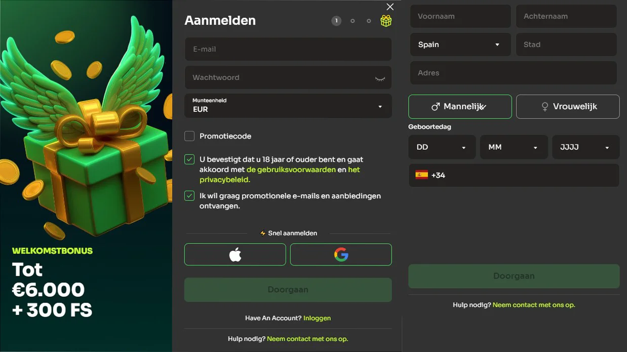 Holyluck Registratie en KYC